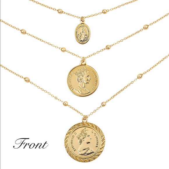 🔥NEW GORGEOUS 18K GOLD LAYERED COIN PENDANT!👑 - Picture 5 of 7